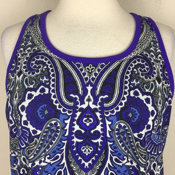 Athleta Purple Paisley Athletic Top Large - Picture 3 of 7
